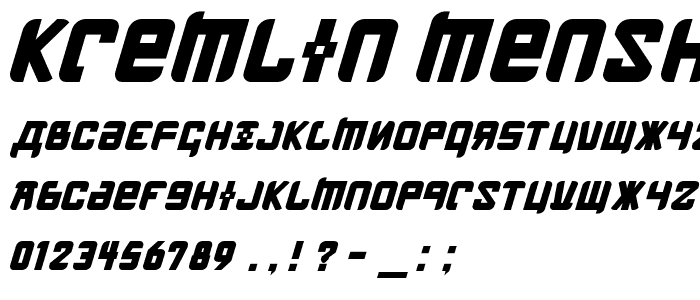 Kremlin Menshevik Bold Italic font